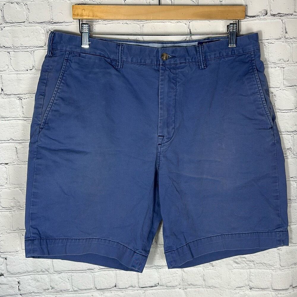 Polo‎ Ralph Lauren Mens Khaki  Stretch Classic Fit Shorts size 36 Blue